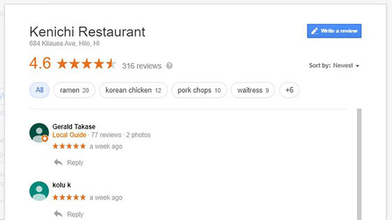 graphic of Google my Business review